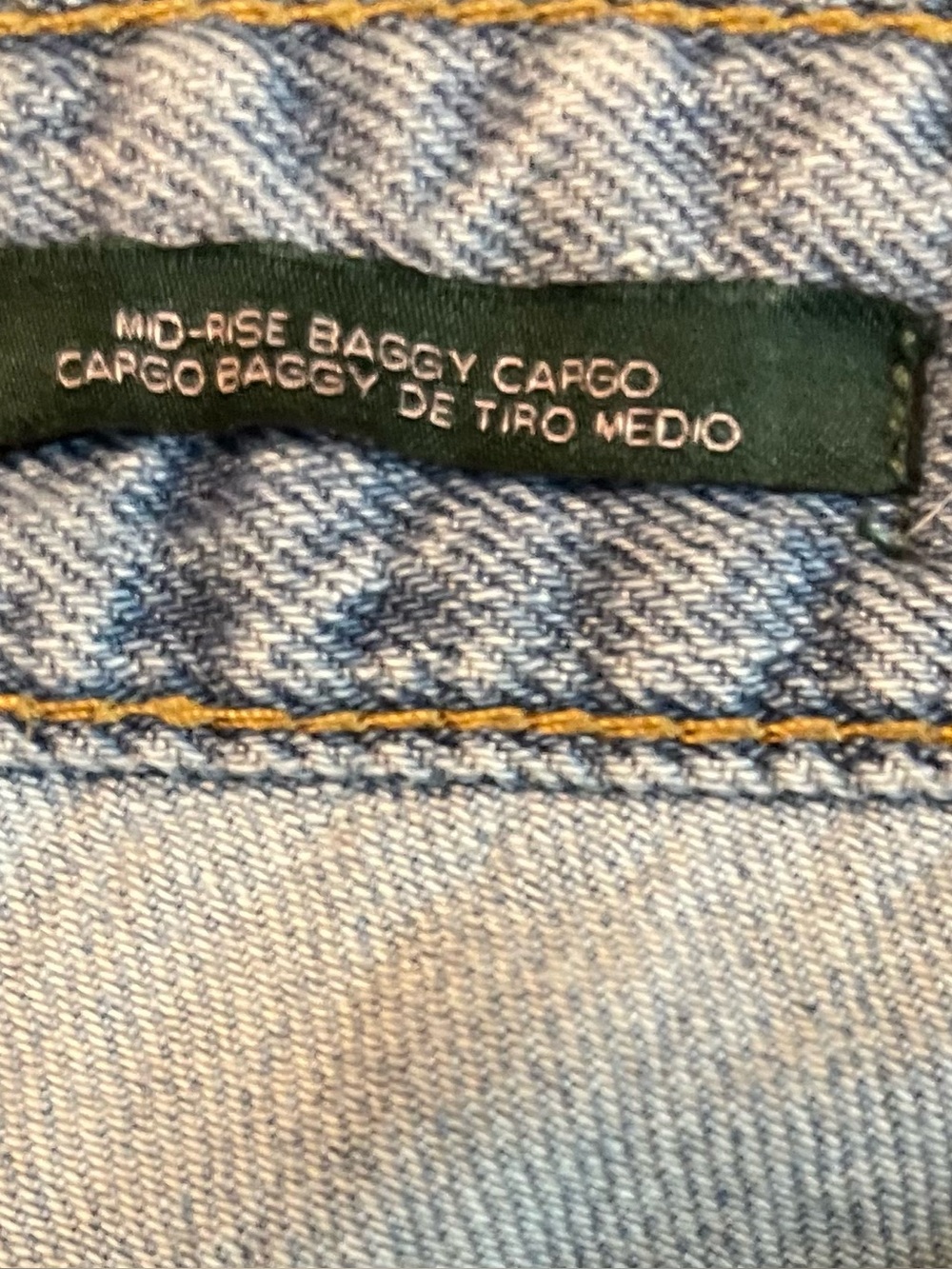 Wild Fable Light Wash Mid Rise Baggy Wide Leg Cargo Jeans size 00 - Picture 8 of 10
